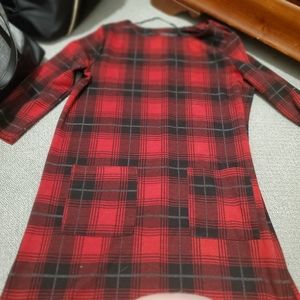 Red plaid dress